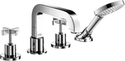 AXOR Citterio 4-Hole Roman Tub Set Trim with Cross Handles and 1.75 GPM Handshower
