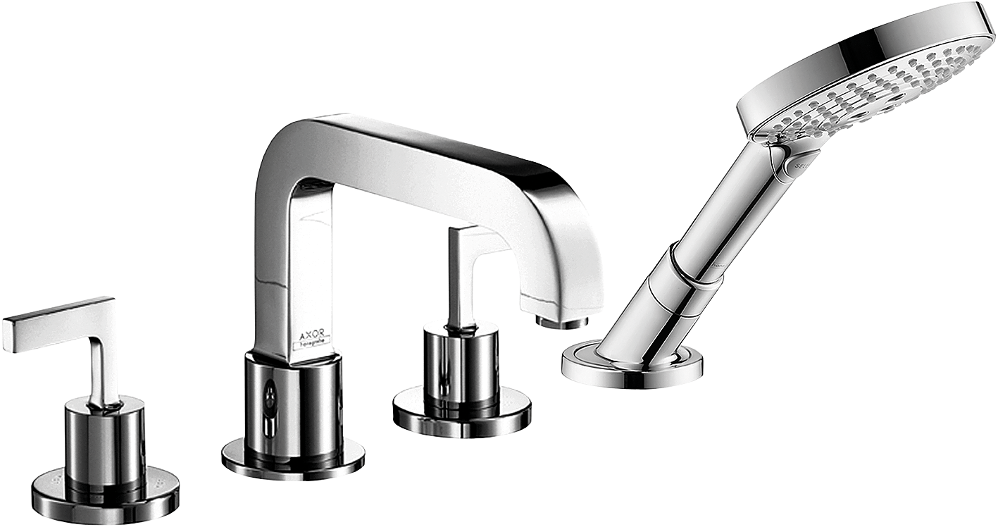 AXOR Citterio 4-Hole Roman Tub Set Trim with Lever Handles and 1.75 GPM Handshower