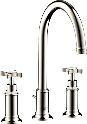 AXOR Montreux Widespread Faucet 180 with Cross Handles and Pop-Up Drain, 1.2 GPM