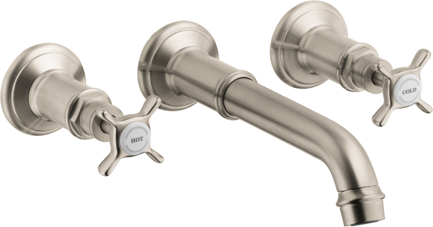 AXOR Montreux Wall-Mounted Widespread Faucet Trim with Cross Handles, 1.2 GPM