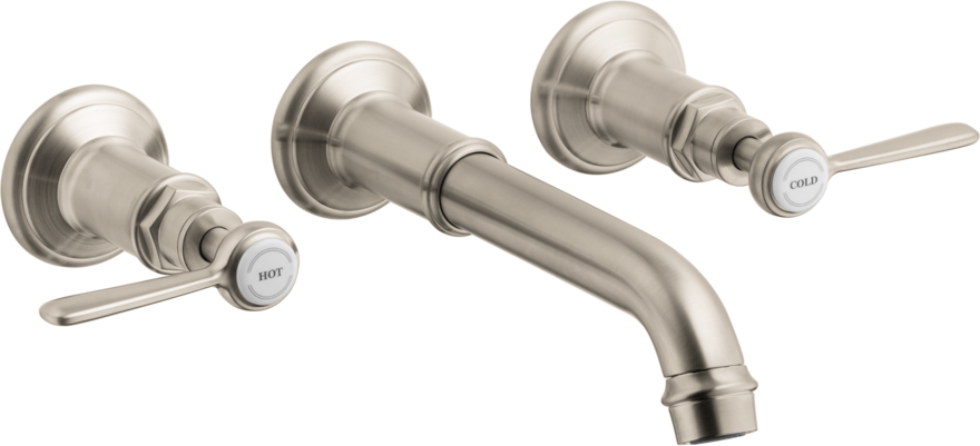AXOR Montreux Wall-Mounted Widespread Faucet Trim with Lever Handles, 1.2 GPM