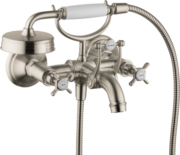 AXOR Montreux 2-Handle Wall-Mounted Tub Filler with Cross Handles and 1.8 GPM Handshower