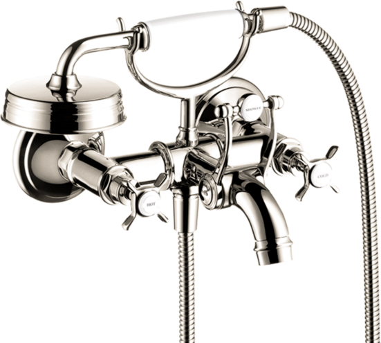 AXOR Montreux 2-Handle Wall-Mounted Tub Filler with Cross Handles and 1.8 GPM Handshower