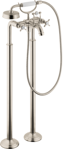 AXOR Montreux 2-Handle Freestanding Tub Filler Trim with Cross Handles and 1.8 GPM Handshower