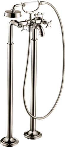 AXOR Montreux 2-Handle Freestanding Tub Filler Trim with Cross Handles and 1.8 GPM Handshower