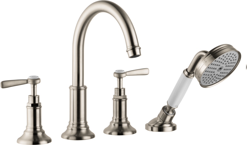 AXOR Montreux 4-Hole Roman Tub Set Trim with Lever Handles and 1.8 GPM Handshower
