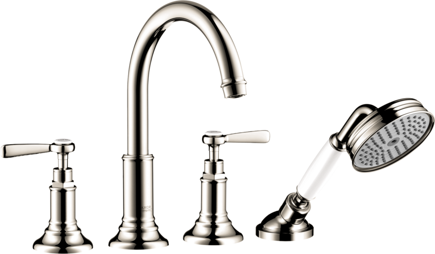 AXOR Montreux 4-Hole Roman Tub Set Trim with Lever Handles and 1.8 GPM Handshower