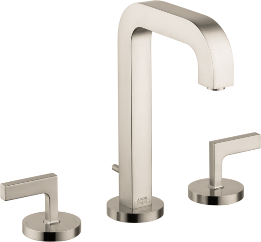 AXOR Citterio Widespread Faucet 170 with Lever Handles and Pop-Up Drain, 1.2 GPM