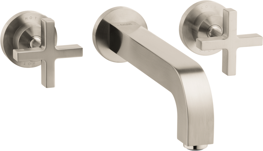 AXOR Citterio Wall-Mounted Widespread Faucet with Cross Handles, 1.2 GPM