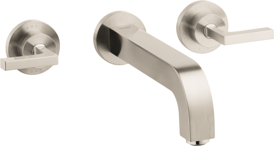 AXOR Citterio Wall-Mounted Widespread Faucet with Lever Handles, 1.2 GPM
