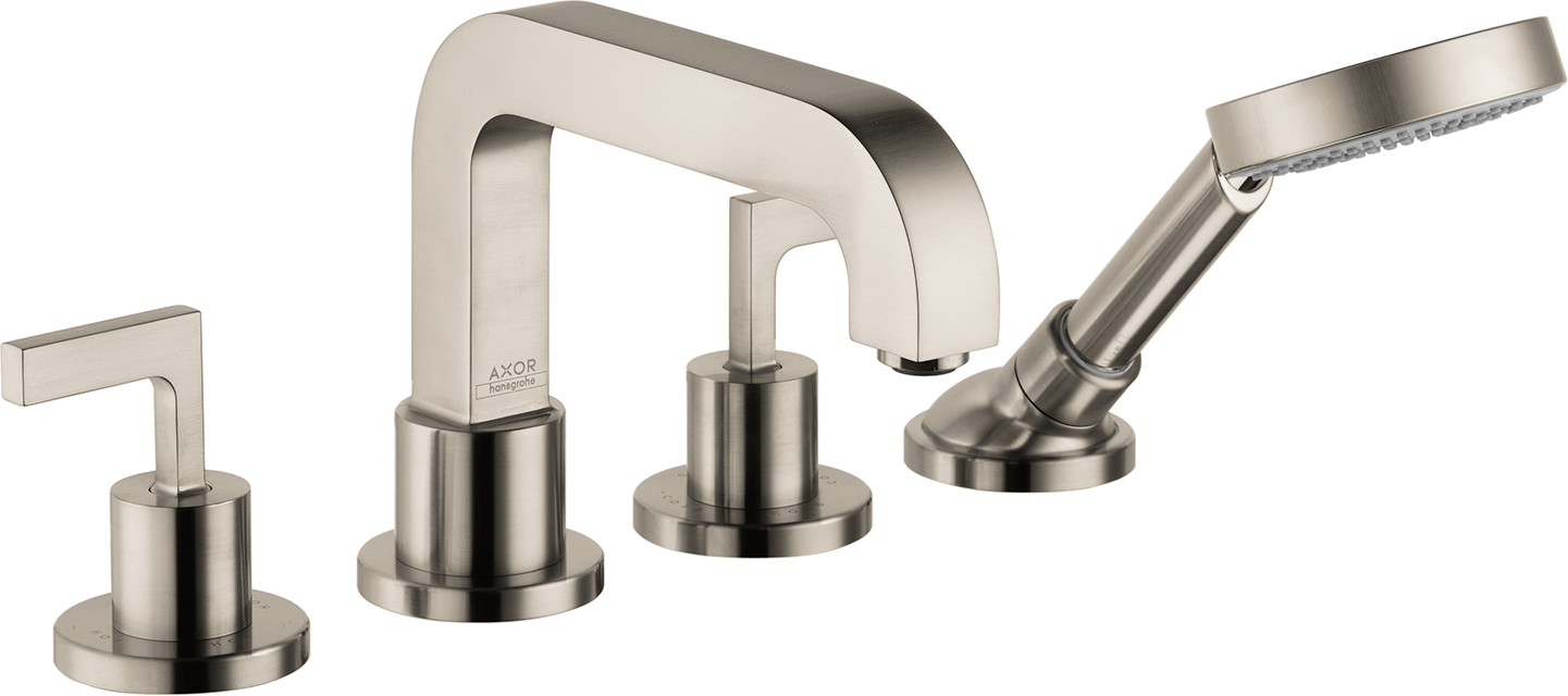 AXOR Citterio 4-Hole Roman Tub Set Trim with Lever Handles and 1.75 GPM Handshower