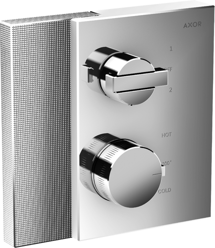 AXOR Edge Thermostatic Trim with Volume Control and Diverter - Diamond Cut