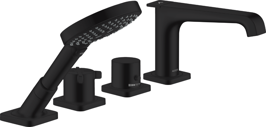 AXOR Citterio E 4-Hole Thermostatic Roman Tub Set Trim with 1.75 GPM Handshower
