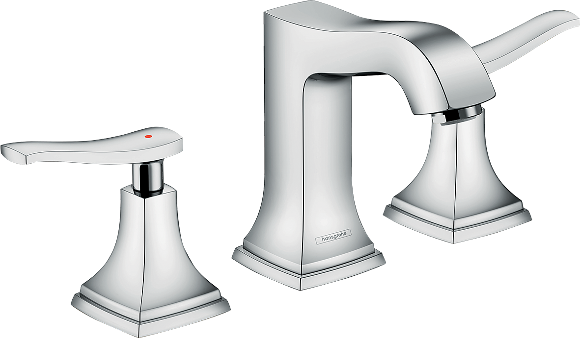 Hansgrohe Metropol Classic Widespread Faucet 110 with Lever Handles and Pop-Up Drain, 1.2 GPM