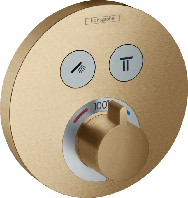 ShowerSelect S Thermostatic Trim for 2 Functions, Round