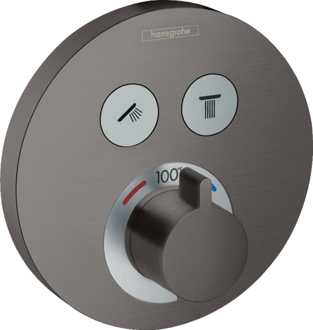 ShowerSelect S Thermostatic Trim for 2 Functions, Round