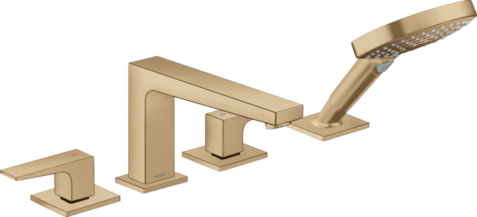 Metropol 4-Hole Roman Tub Set Trim with Lever Handles and 1.75 GPM Handshower