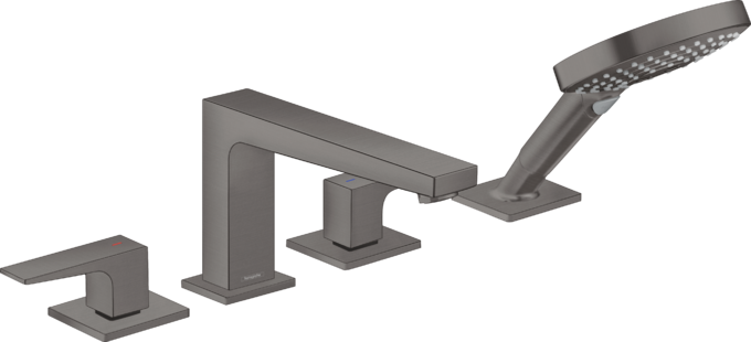 Metropol 4-Hole Roman Tub Set Trim with Lever Handles and 1.75 GPM Handshower
