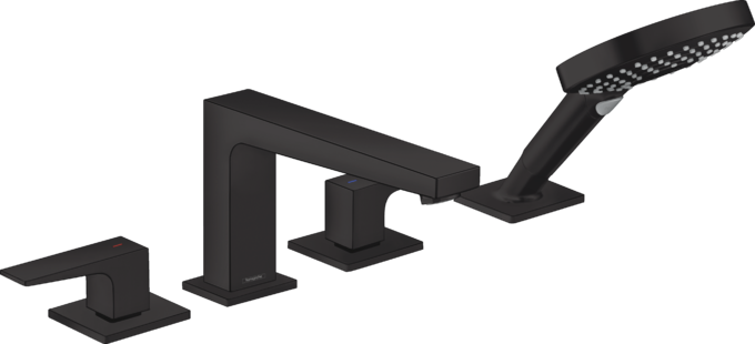 Metropol 4-Hole Roman Tub Set Trim with Lever Handles and 1.75 GPM Handshower