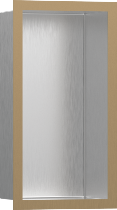 XtraStoris Individual Wall Niche Brushed Stainless Steel with Design Frame 12"x 6"x 4"