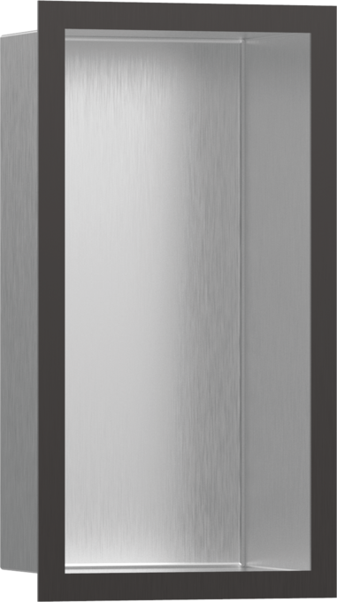 XtraStoris Individual Wall Niche Brushed Stainless Steel with Design Frame 12"x 6"x 4"