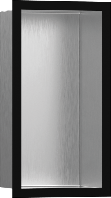 XtraStoris Individual Wall Niche Brushed Stainless Steel with Design Frame 12"x 6"x 4"