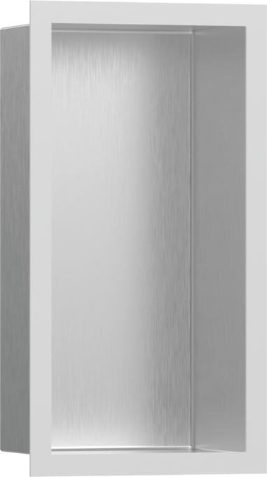 XtraStoris Individual Wall Niche Brushed Stainless Steel with Design Frame 12"x 6"x 4"