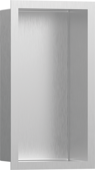 XtraStoris Individual Wall Niche Brushed Stainless Steel with Design Frame 12"x 6"x 4"