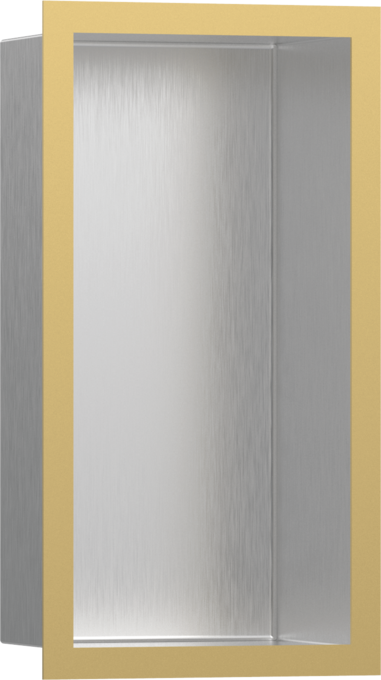 XtraStoris Individual Wall Niche Brushed Stainless Steel with Design Frame 12"x 6"x 4"