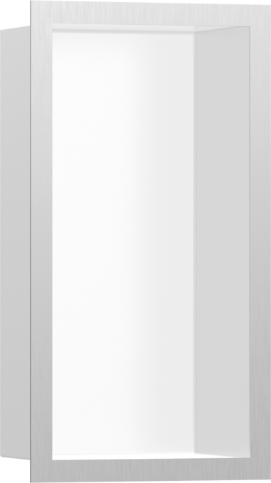 XtraStoris Individual Wall Niche Matte White with Design Frame 12"x 6"x 4"