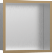 XtraStoris Individual Wall Niche Brushed Stainless Steel with Design Frame 12"x 12"x 4"
