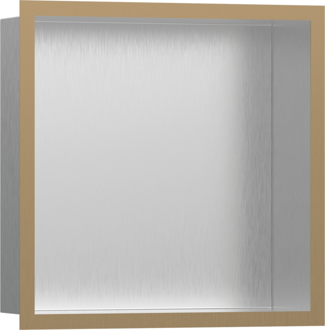 XtraStoris Individual Wall Niche Brushed Stainless Steel with Design Frame 12"x 12"x 4"