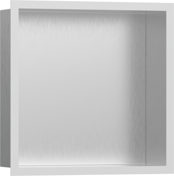 XtraStoris Individual Wall Niche Brushed Stainless Steel with Design Frame 12"x 12"x 4"