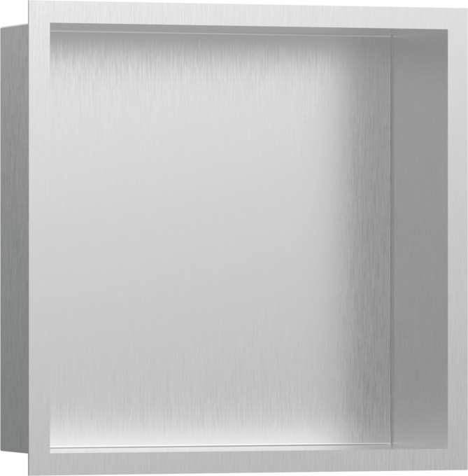 XtraStoris Individual Wall Niche Brushed Stainless Steel with Design Frame 12"x 12"x 4"