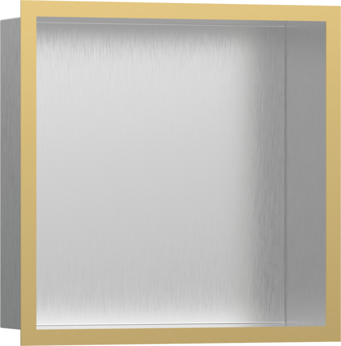 XtraStoris Individual Wall Niche Brushed Stainless Steel with Design Frame 12"x 12"x 4"