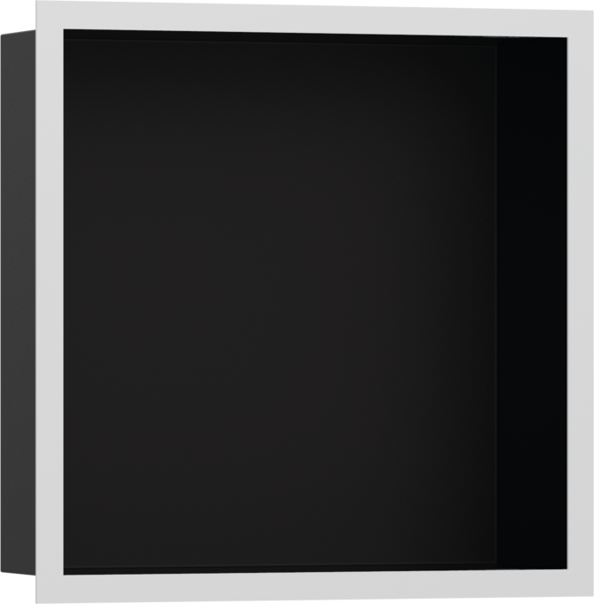 XtraStoris Individual Wall Niche Matte Black with Design Frame 12"x 12"x 4"