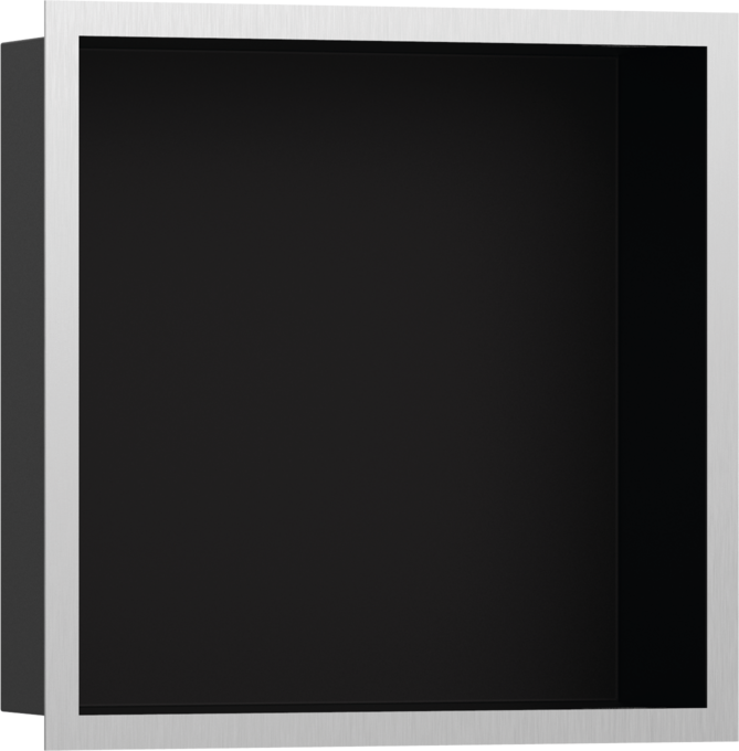 XtraStoris Individual Wall Niche Matte Black with Design Frame 12"x 12"x 4"