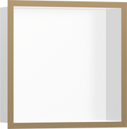 XtraStoris Individual Wall Niche Matte White with Design Frame 12"x 12"x 4"
