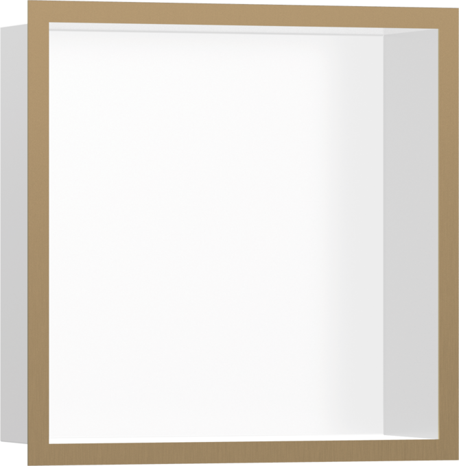 XtraStoris Individual Wall Niche Matte White with Design Frame 12"x 12"x 4"