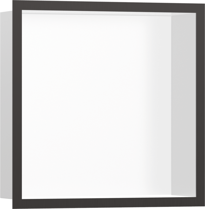 XtraStoris Individual Wall Niche Matte White with Design Frame 12"x 12"x 4"