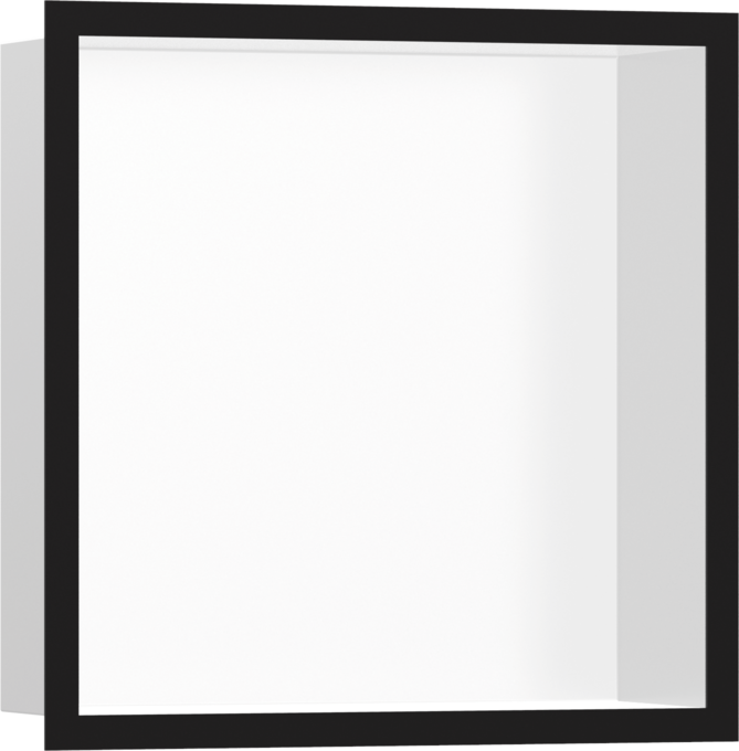 XtraStoris Individual Wall Niche Matte White with Design Frame 12"x 12"x 4"