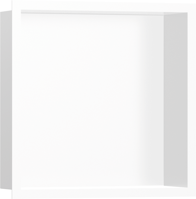 XtraStoris Individual Wall Niche Matte White with Design Frame 12"x 12"x 4"