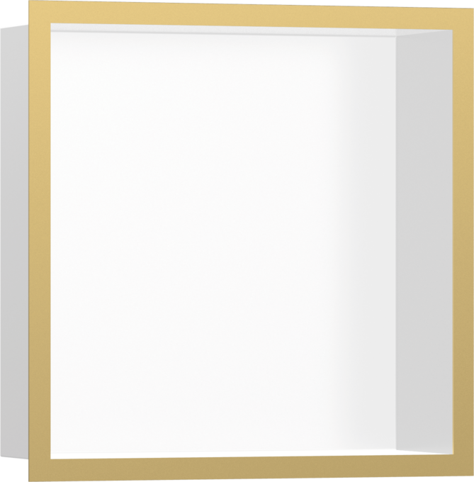 XtraStoris Individual Wall Niche Matte White with Design Frame 12"x 12"x 4"