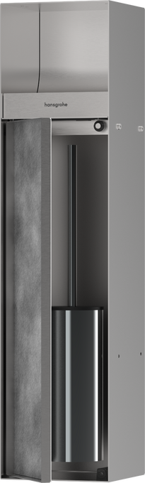 XtraStoris Rock Recessed Toilet Brush Holder with Toilet Paper Holder & Tileable Door