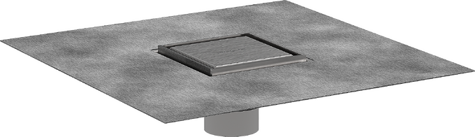 RainDrain Brilliance Point Drain Set 4"x 4" Trim Tileable Rear Cover and Rough