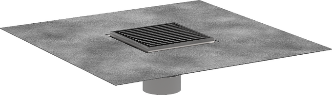 RainDrain Brilliance Point Drain Set 4"x 4" Trim with Height Adjustable Frame and Rough