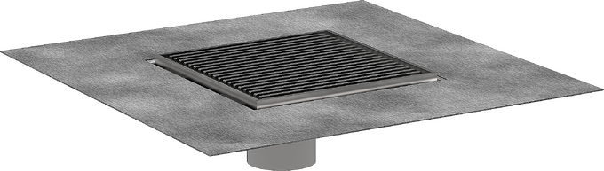 RainDrain Brilliance Point Drain Set 6"x 6" Trim with Height Adjustable Frame and Rough
