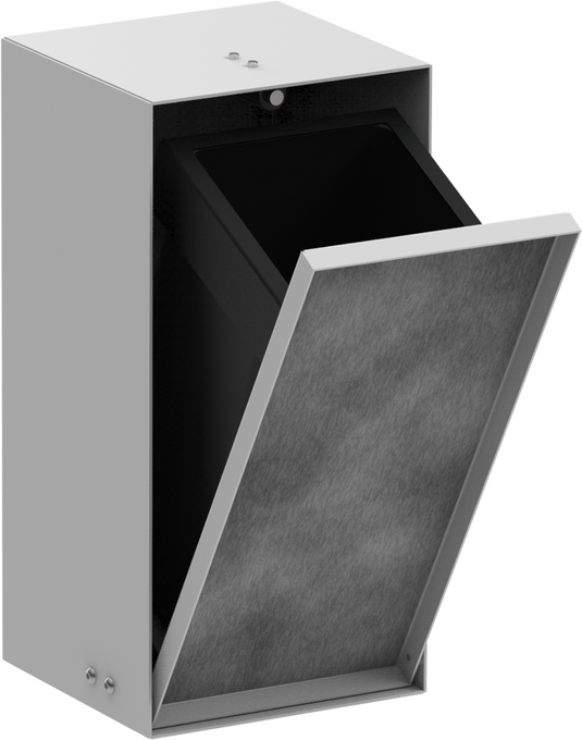 XtraStoris Rock Recessed Trash Bin with Shelf & Tileable Door