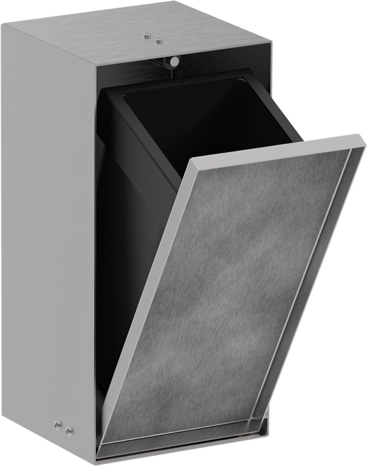 XtraStoris Rock Recessed Trash Bin with Shelf & Tileable Door