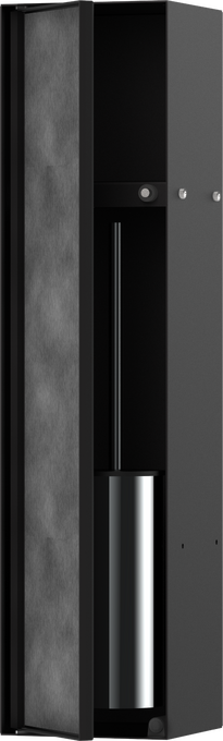 XtraStoris Rock Recessed Toilet Brush Holder with Shelf & Tileable Door